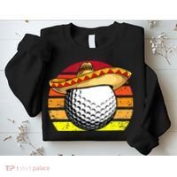 Cinco de Mayo Golf Ball With Sombrero Golfer Mexican Fiesta Sweatshirt thumb 2