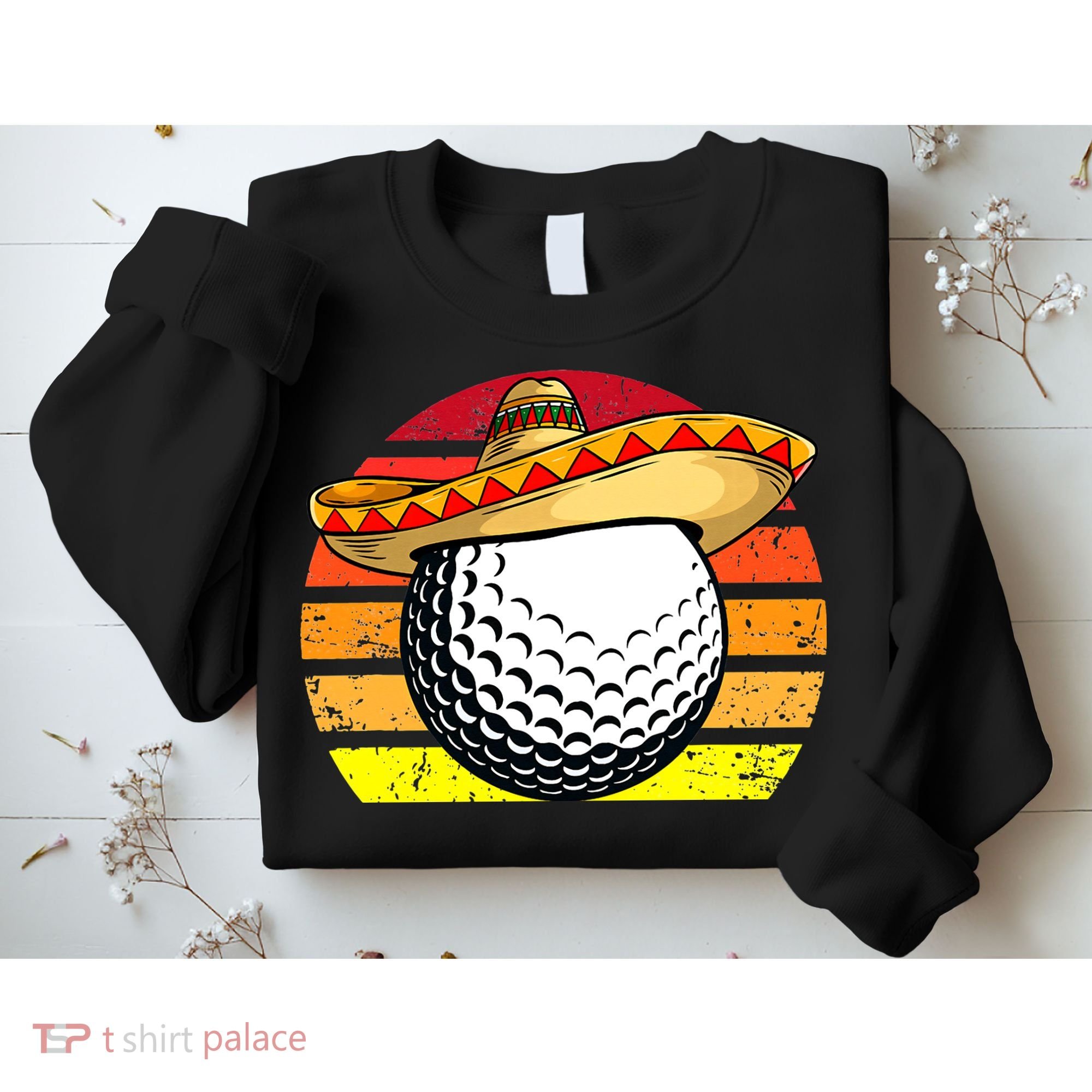 Cinco de Mayo Golf Ball With Sombrero Golfer Mexican Fiesta Sweatshirt