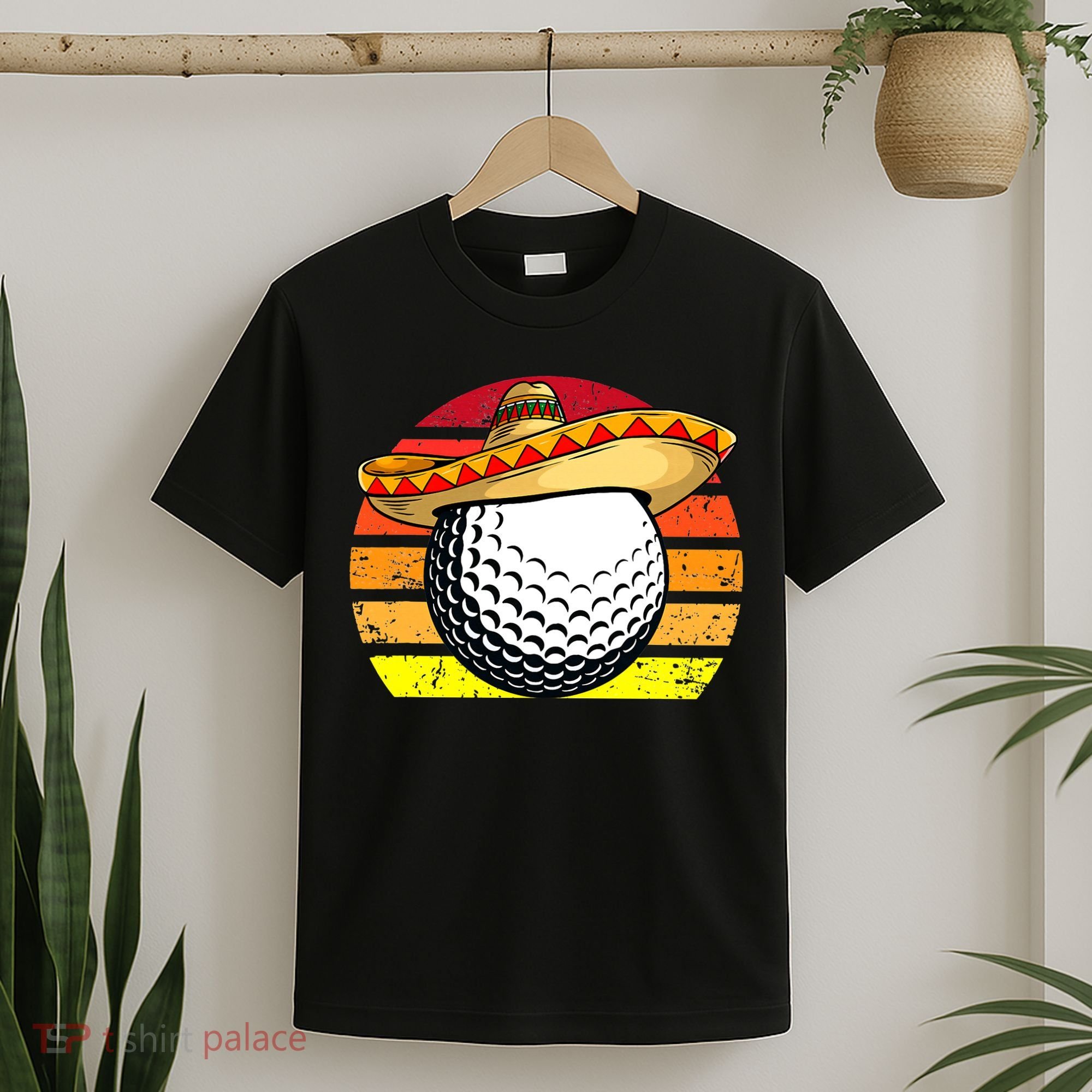 Cinco de Mayo Golf Ball With Sombrero Golfer Mexican Fiesta T-Shirt