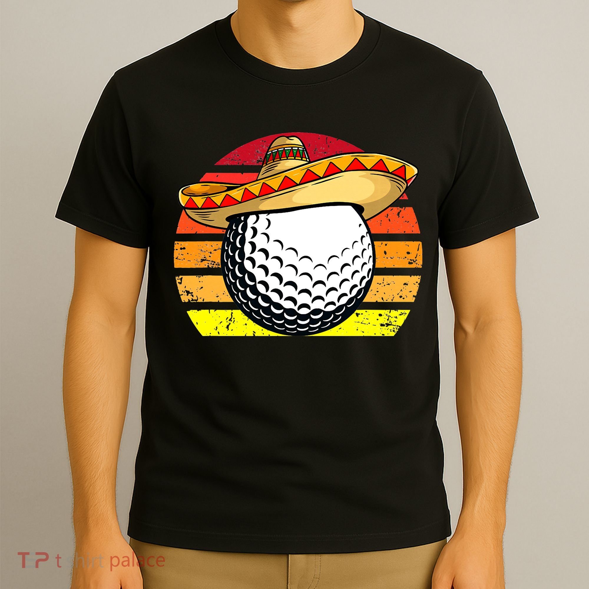 Cinco de Mayo Golf Ball With Sombrero Golfer Mexican Fiesta T-Shirt