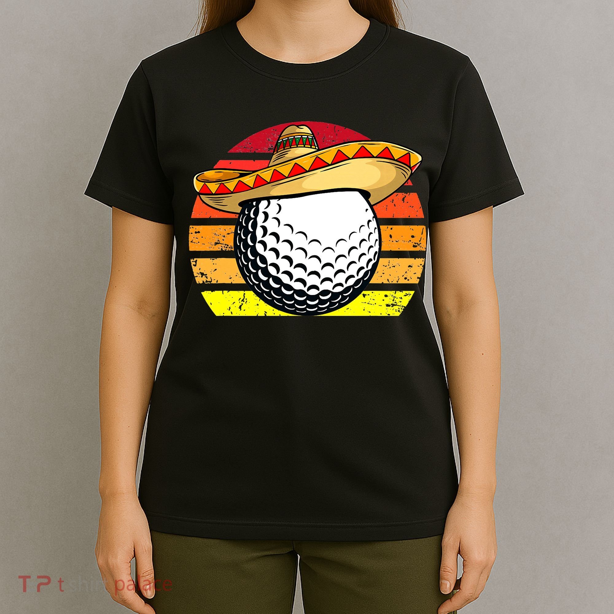 Cinco de Mayo Golf Ball With Sombrero Golfer Mexican Fiesta T-Shirt
