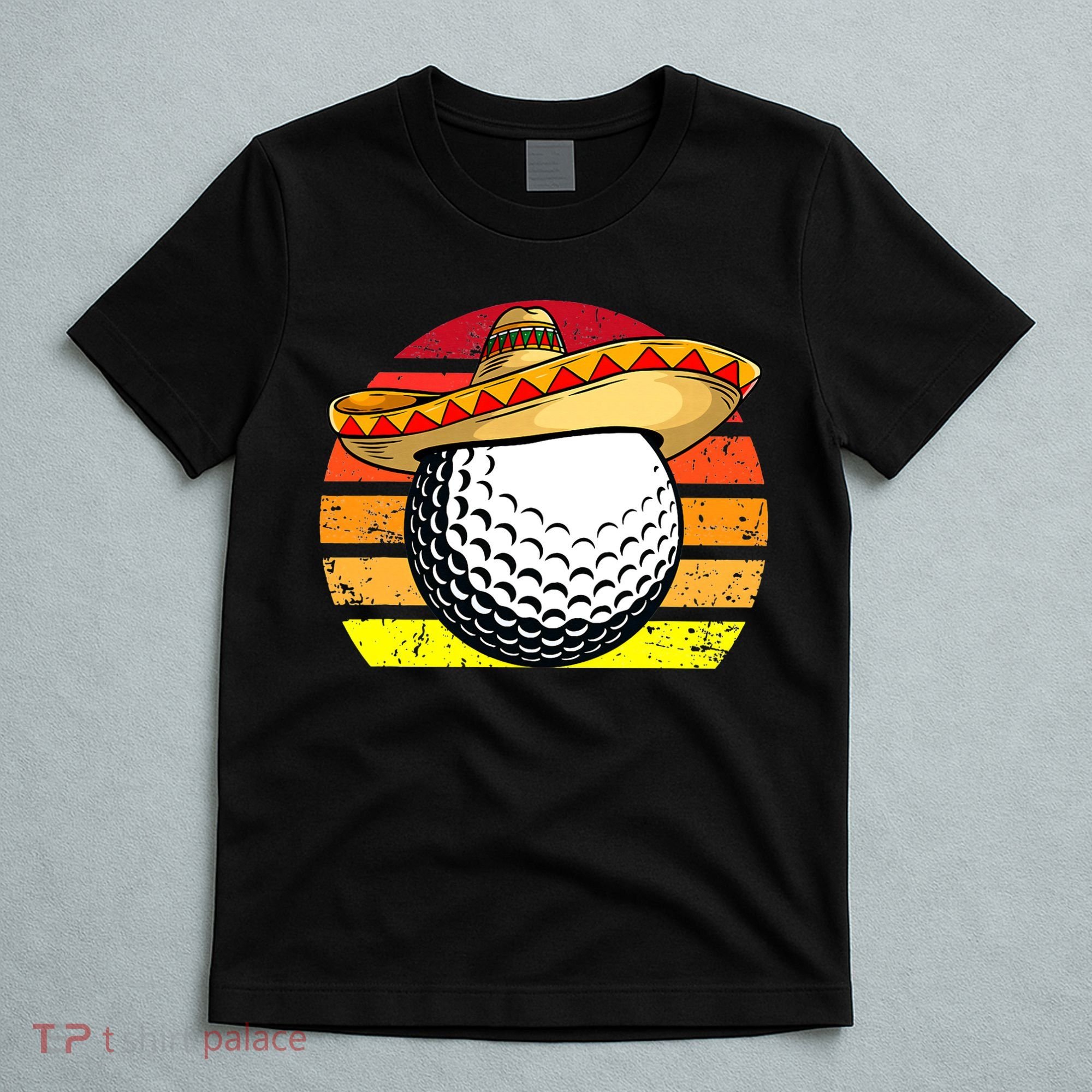 Cinco de Mayo Golf Ball With Sombrero Golfer Mexican Fiesta T-Shirt