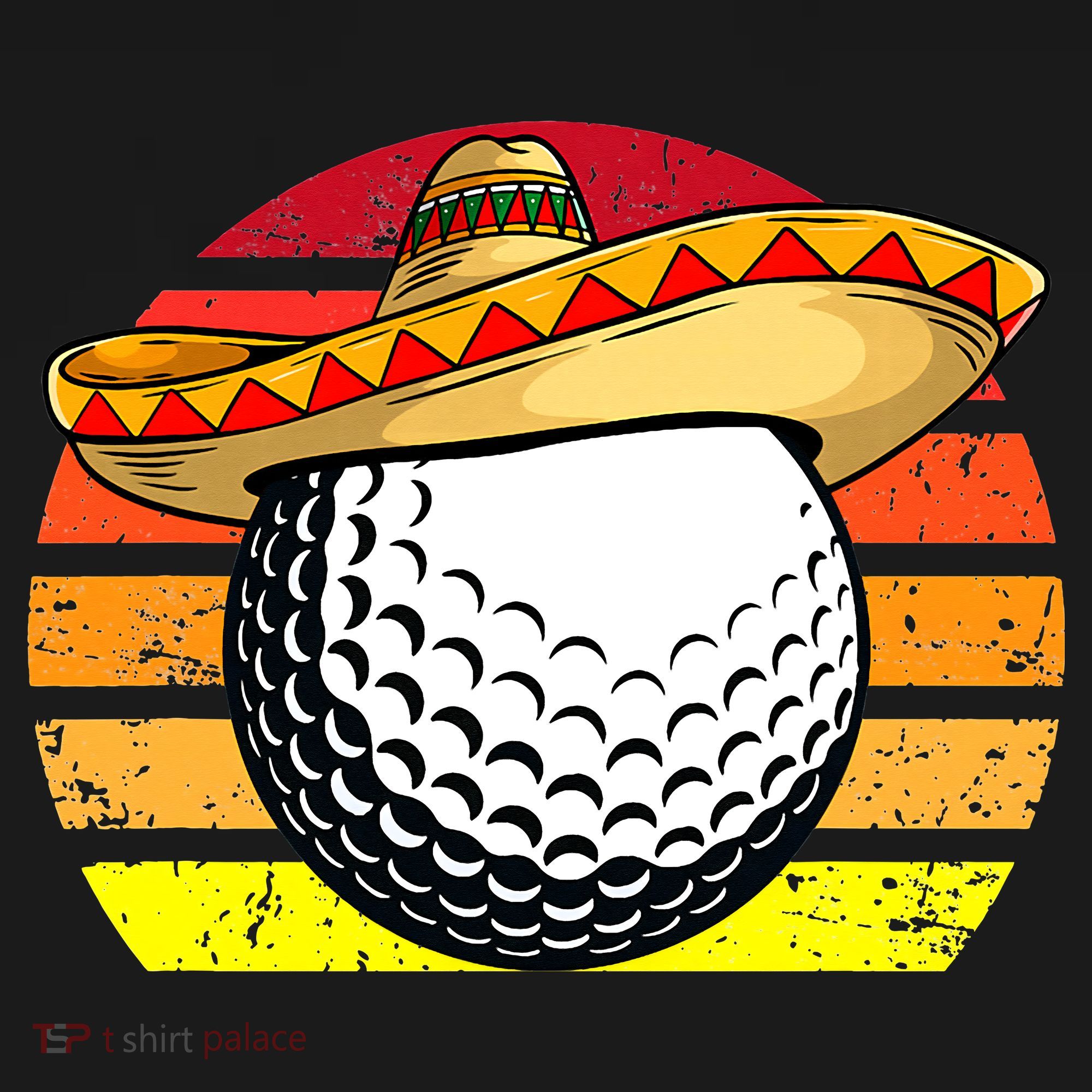 Cinco de Mayo Golf Ball With Sombrero Golfer Mexican Fiesta T-Shirt