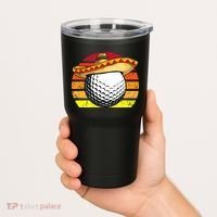 Cinco de Mayo Golf Ball With Sombrero Golfer Mexican Fiesta Tumbler thumb 2