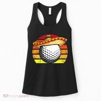 Cinco de Mayo Golf Ball With Sombrero Golfer Mexican Fiesta Women's Tank Top thumb 0