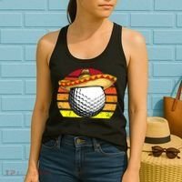 Cinco de Mayo Golf Ball With Sombrero Golfer Mexican Fiesta Women's Tank Top thumb 2