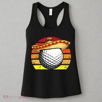 Cinco de Mayo Golf Ball With Sombrero Golfer Mexican Fiesta Women's Tank Top thumb 3