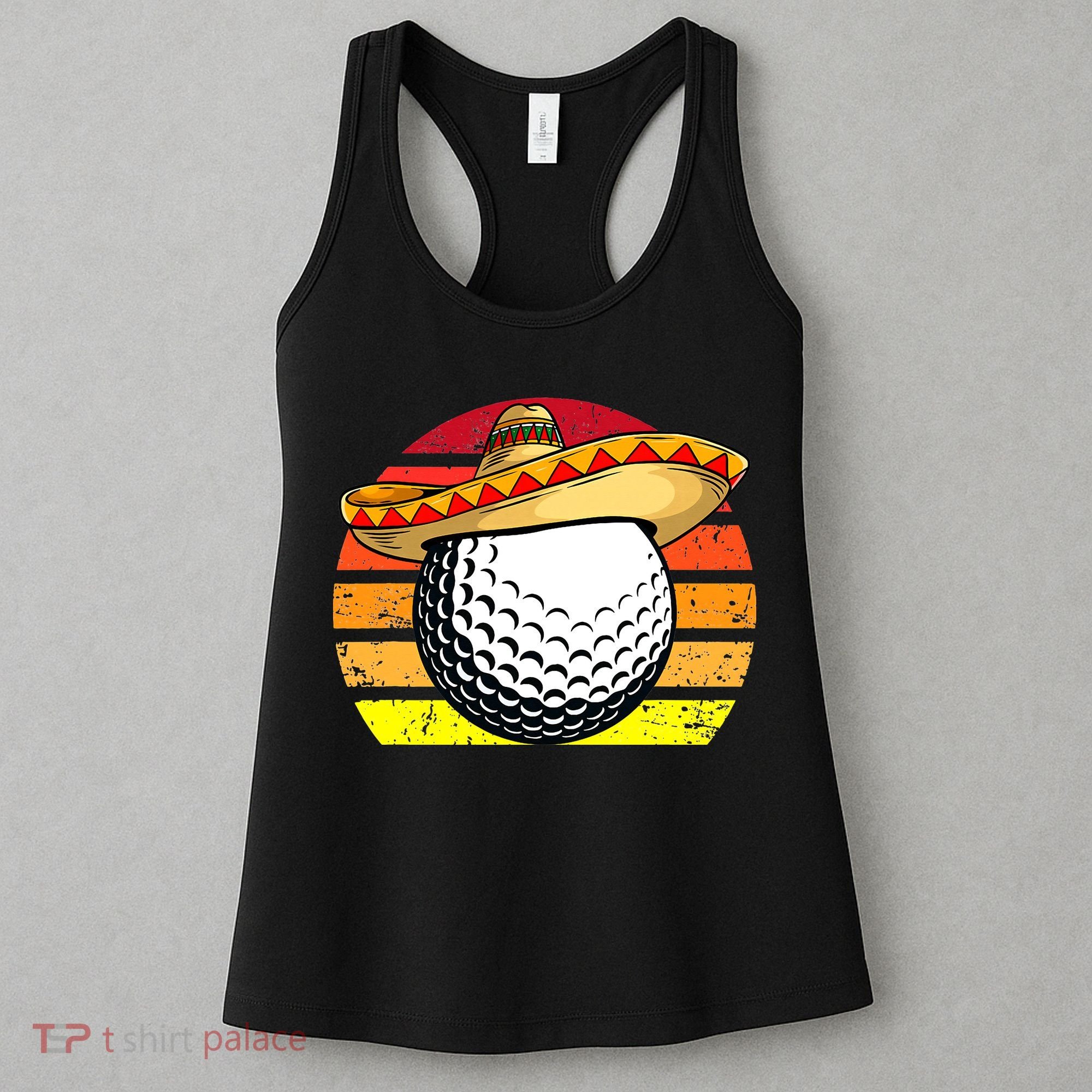 Cinco de Mayo Golf Ball With Sombrero Golfer Mexican Fiesta Women's Tank Top