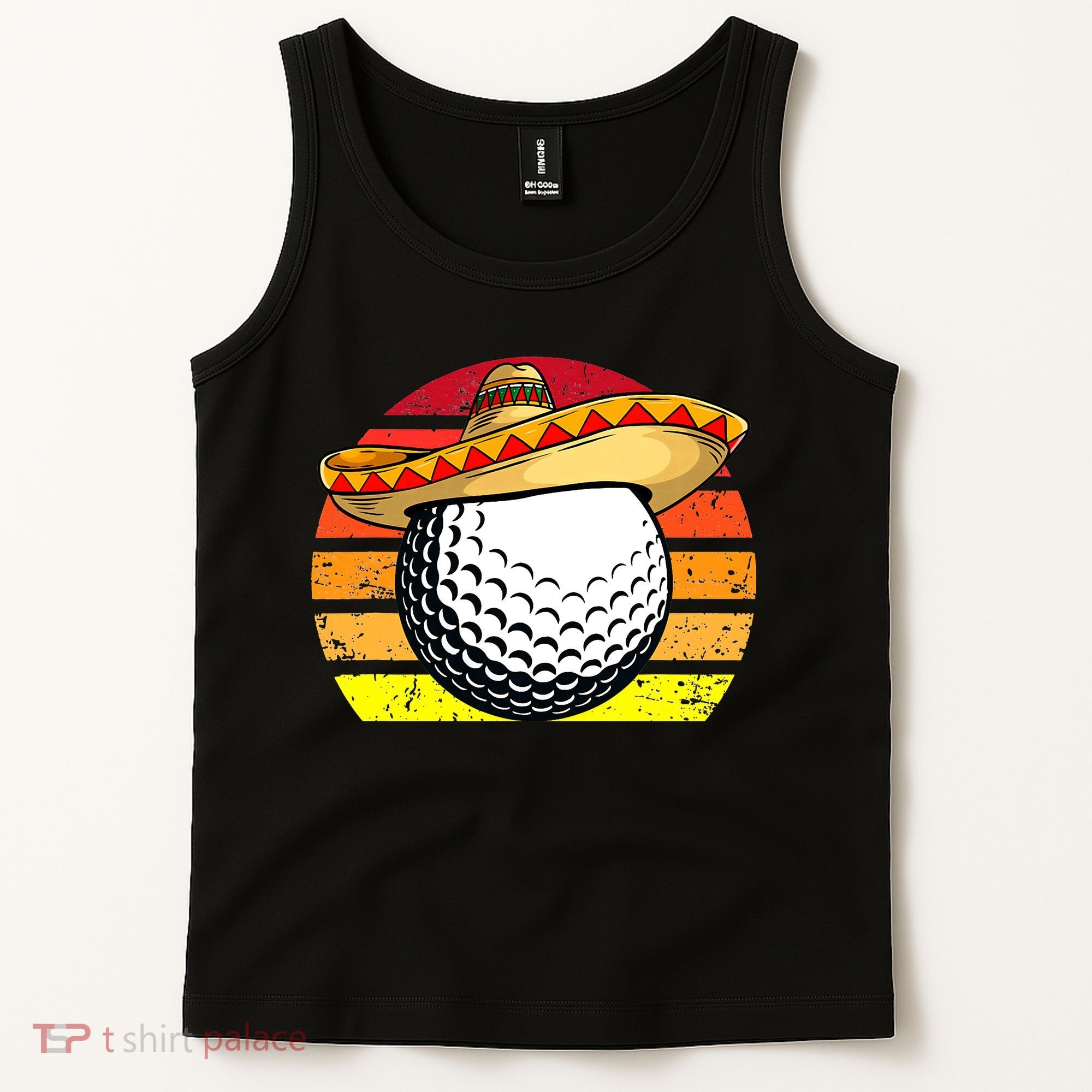 Cinco de Mayo Golf Ball With Sombrero Golfer Mexican Fiesta Tank Top