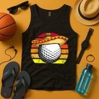 Cinco de Mayo Golf Ball With Sombrero Golfer Mexican Fiesta Tank Top thumb 4
