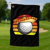 Cinco de Mayo Golf Ball With Sombrero Golfer Mexican Fiesta Golf Towel thumb 1