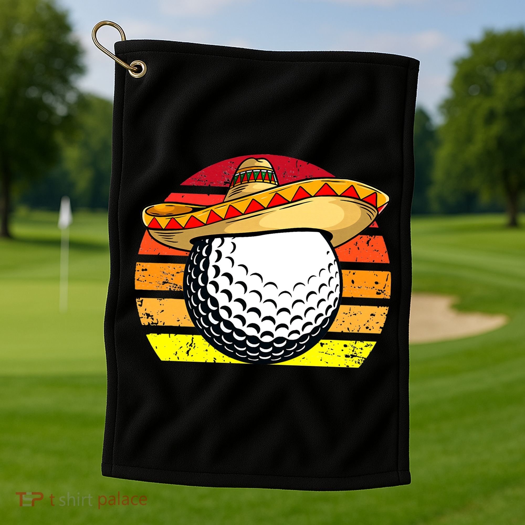 Cinco de Mayo Golf Ball With Sombrero Golfer Mexican Fiesta Golf Towel