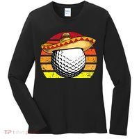 Cinco de Mayo Golf Ball With Sombrero Golfer Mexican Fiesta Women's Long Sleeve Shirt thumb 0