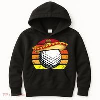 Cinco de Mayo Golf Ball With Sombrero Golfer Mexican Fiesta Kids Hoodie thumb 0
