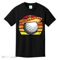 Cinco de Mayo Golf Ball With Sombrero Golfer Mexican Fiesta Kids T-Shirt thumb 0
