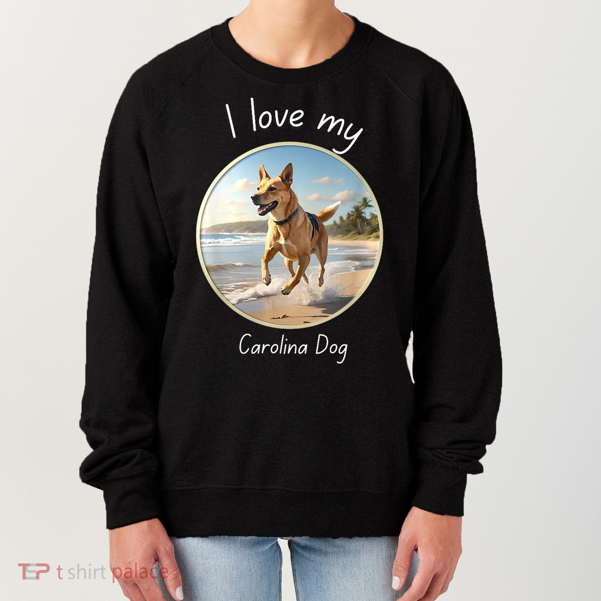 Carolina Dog Matter Dog Running On Beach Women's Sweatshirt