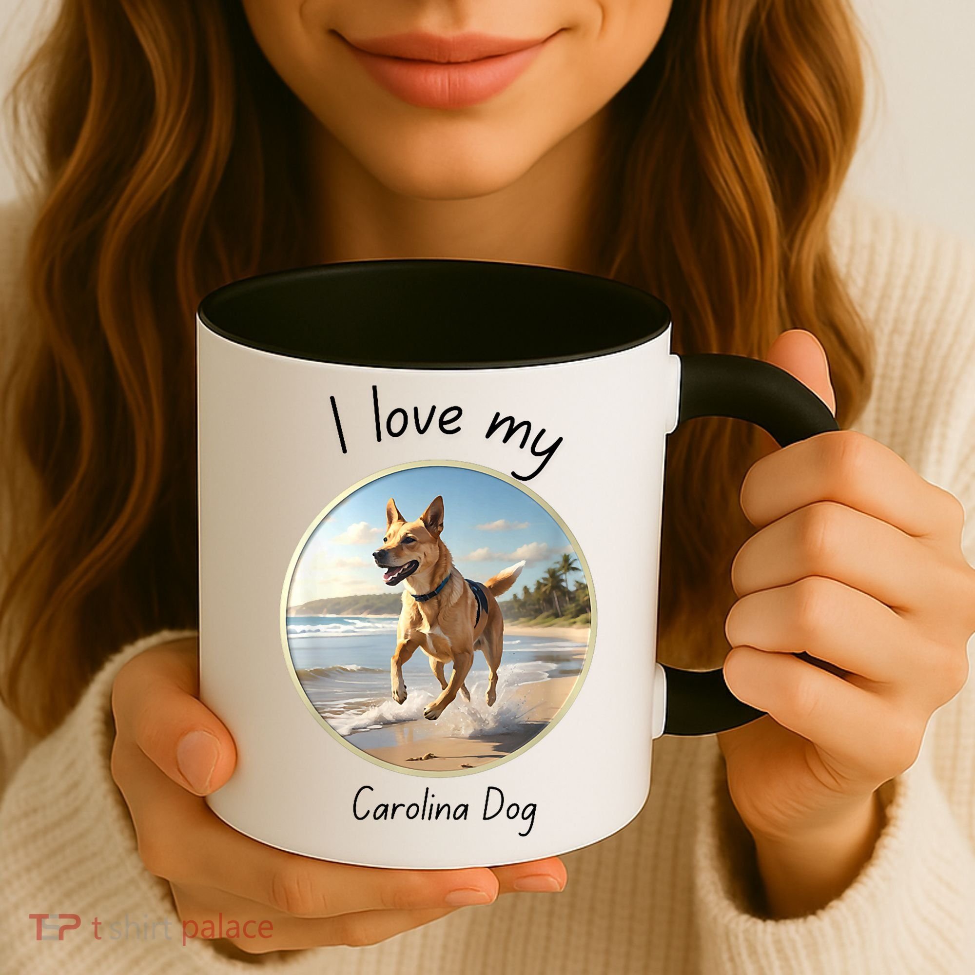 Carolina Dog Matter Dog Running On Beach Coffee Mug