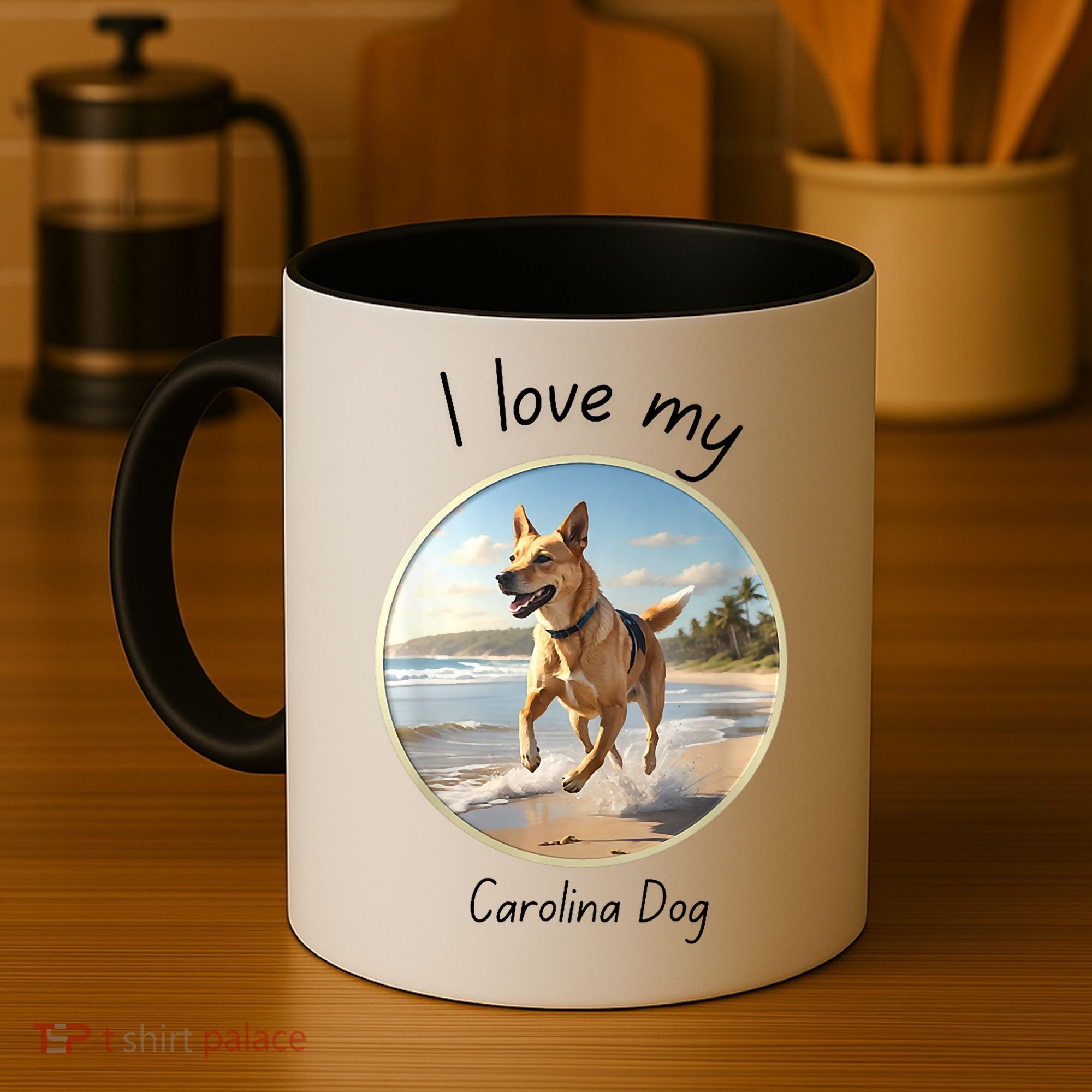Carolina Dog Matter Dog Running On Beach Coffee Mug