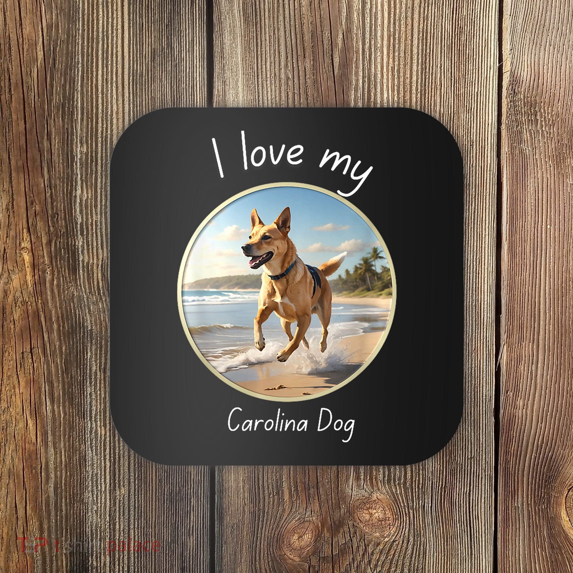 Carolina Dog Matter Dog Running On Beach Coaster
