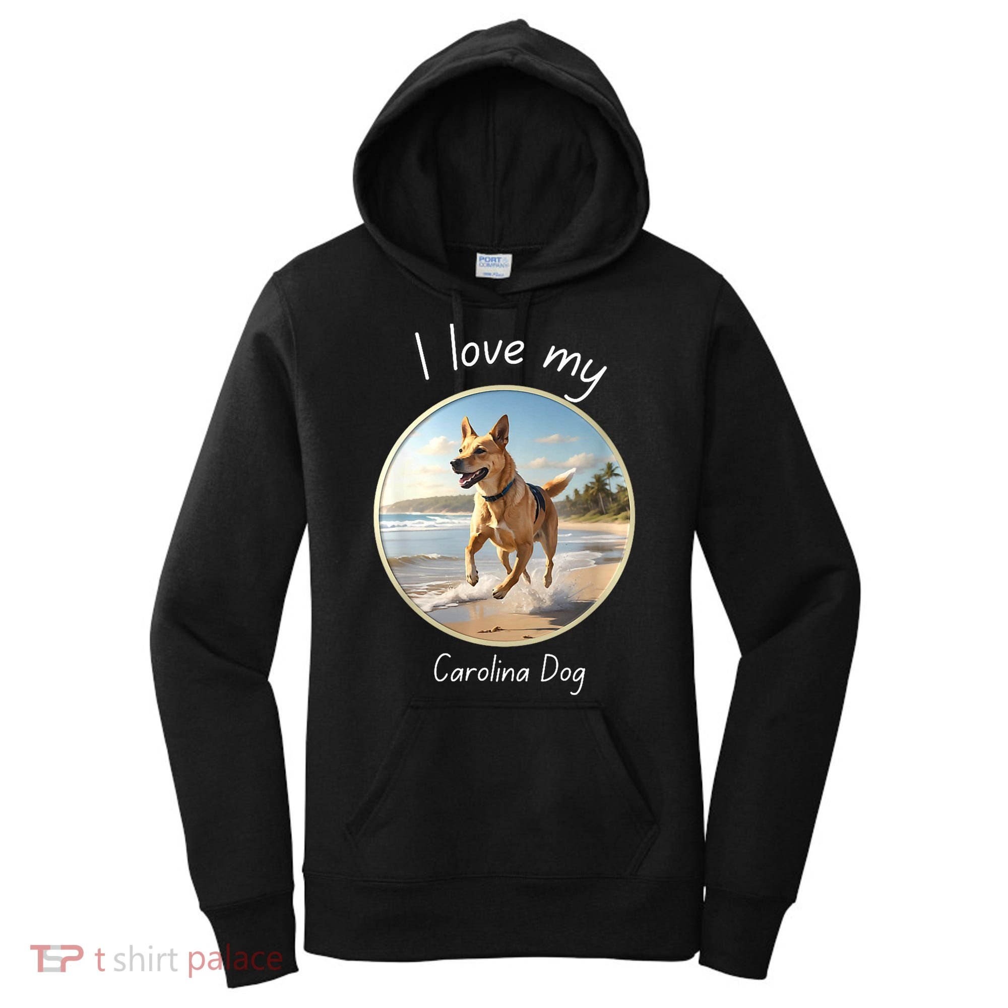 Carolina Dog Matter Dog Running On Beach Women's Hoodie
