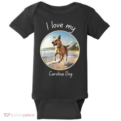 Carolina Dog Matter Dog Running On Beach Baby Bodysuit