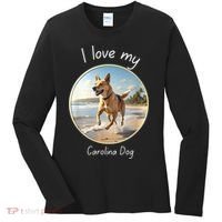 Carolina Dog Matter Dog Running On Beach Women's Long Sleeve Shirt thumb 0