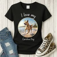 Carolina Dog Matter Dog Running On Beach Women's T-Shirt thumb 3