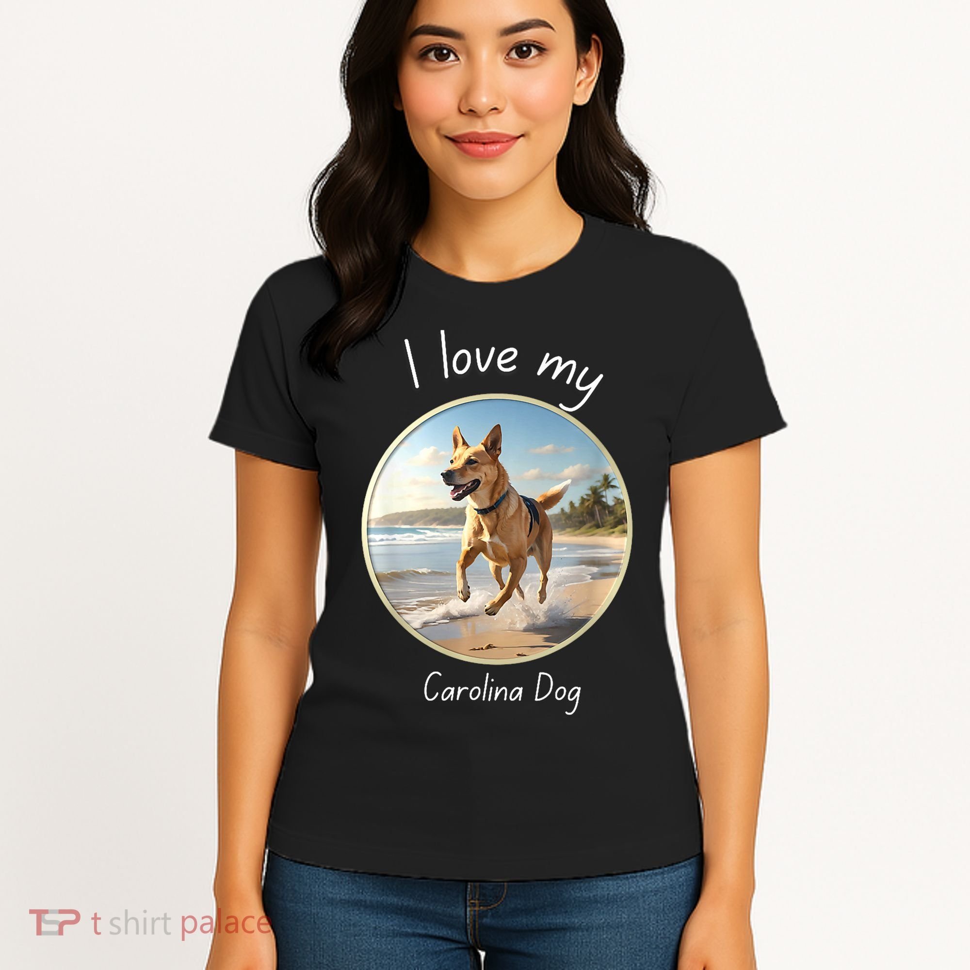 Carolina Dog Matter Dog Running On Beach Women's T-Shirt