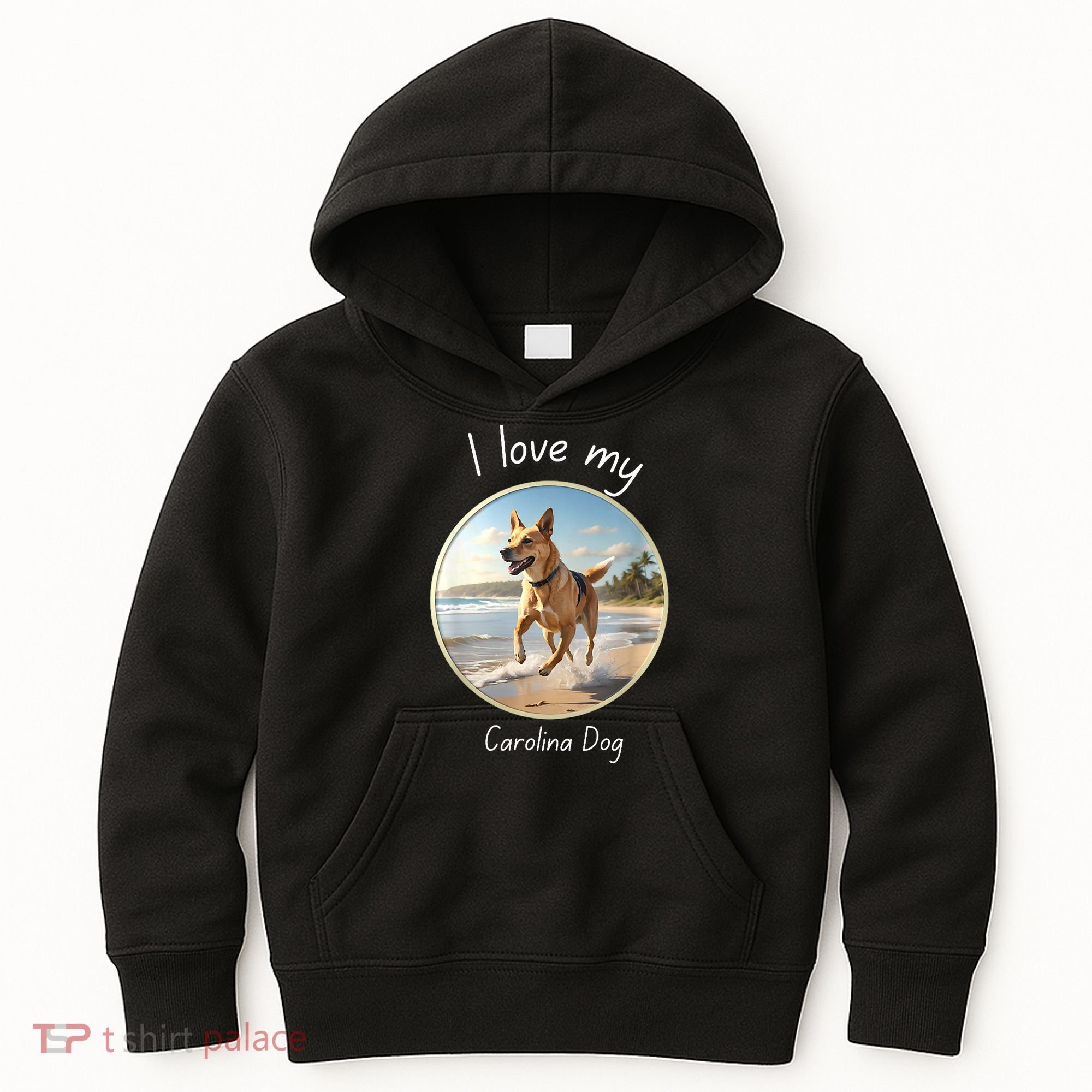 Carolina Dog Matter Dog Running On Beach Kids Hoodie