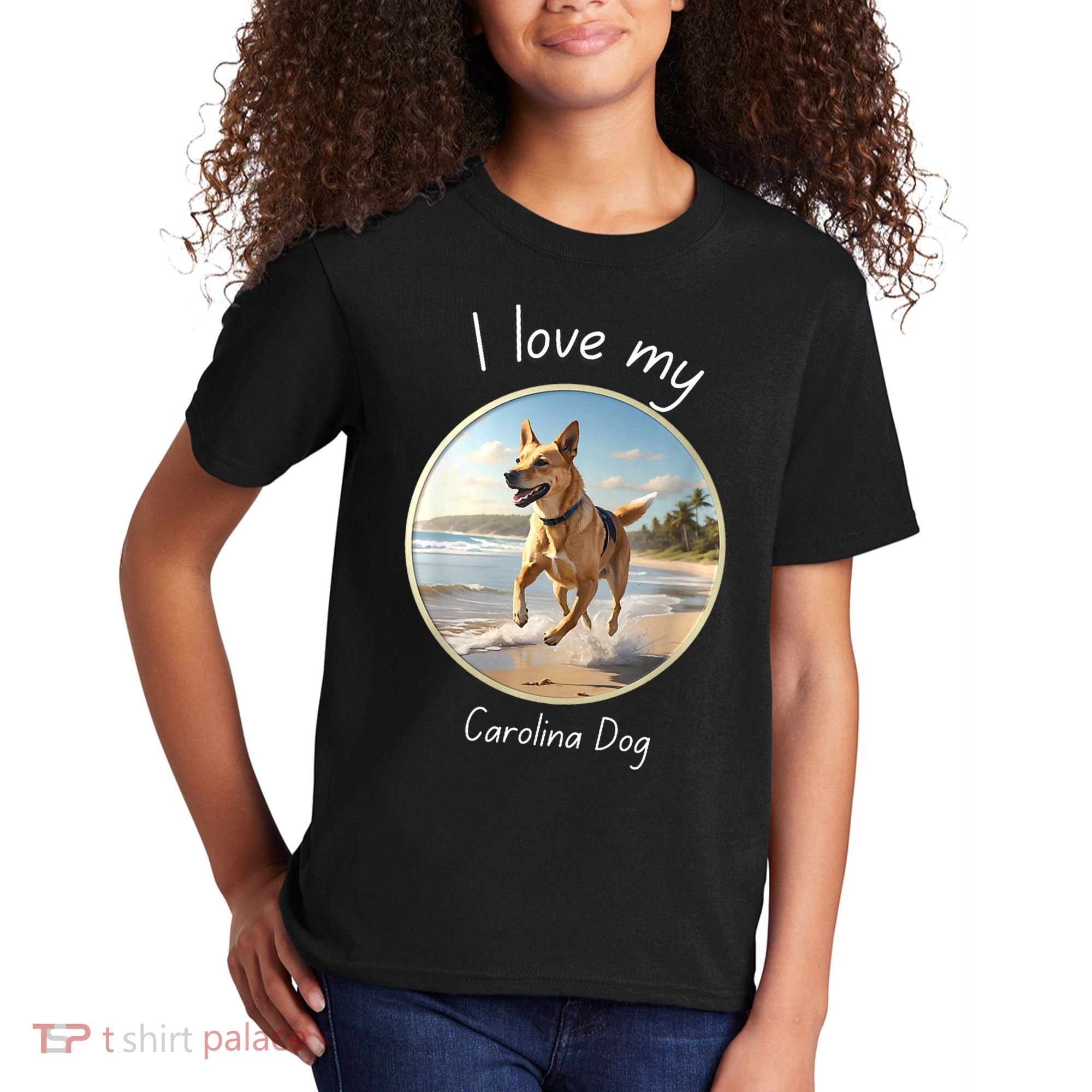 Carolina Dog Matter Dog Running On Beach Kids T-Shirt