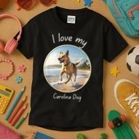 Carolina Dog Matter Dog Running On Beach Kids T-Shirt thumb 3