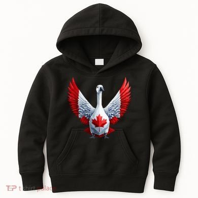 Canada Day Maple Leaf Bird Kids Hoodie