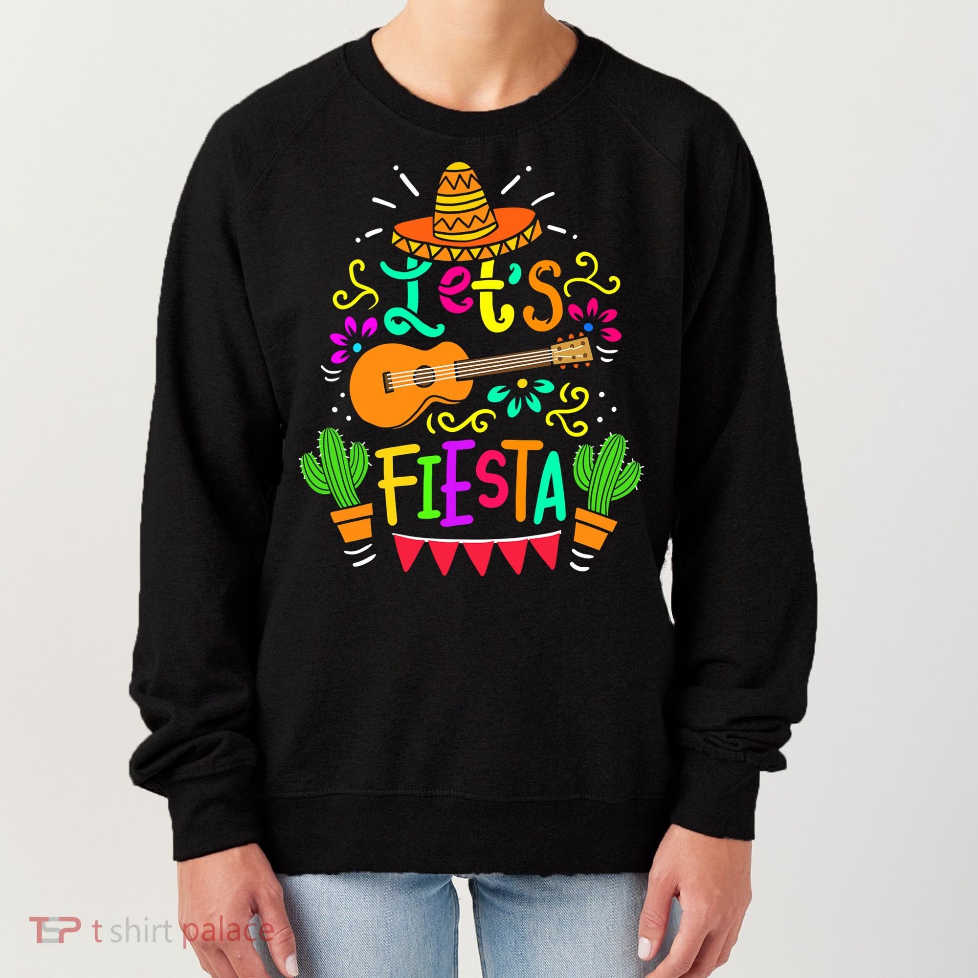 Cinco De Mayo Gift For Mexican Guitar Cactus Gift Women's Sweatshirt