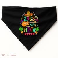 Cinco De Mayo Gift For Mexican Guitar Cactus Gift USA-Made Doggie Bandana thumb 0