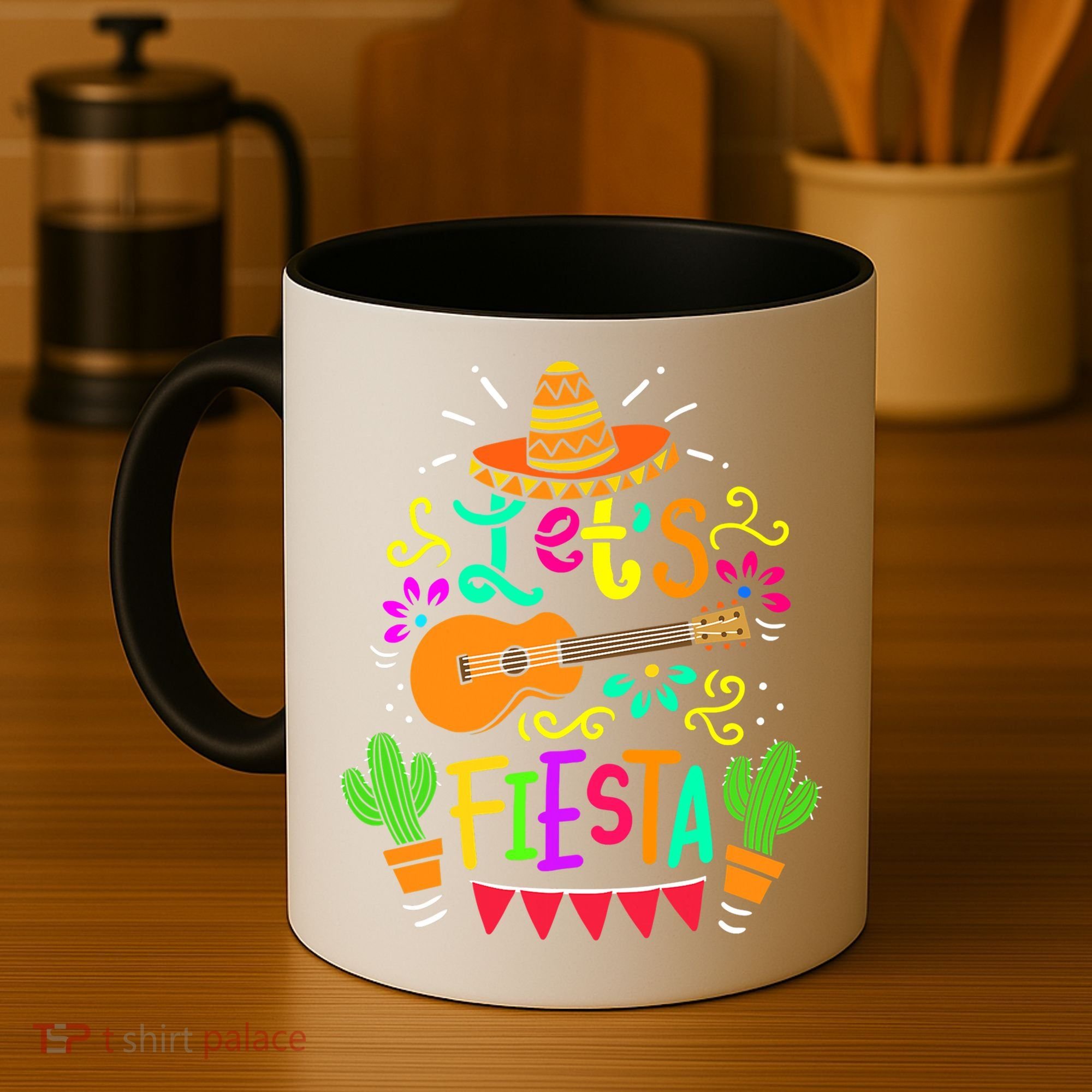 Cinco De Mayo Gift For Mexican Guitar Cactus Gift Coffee Mug