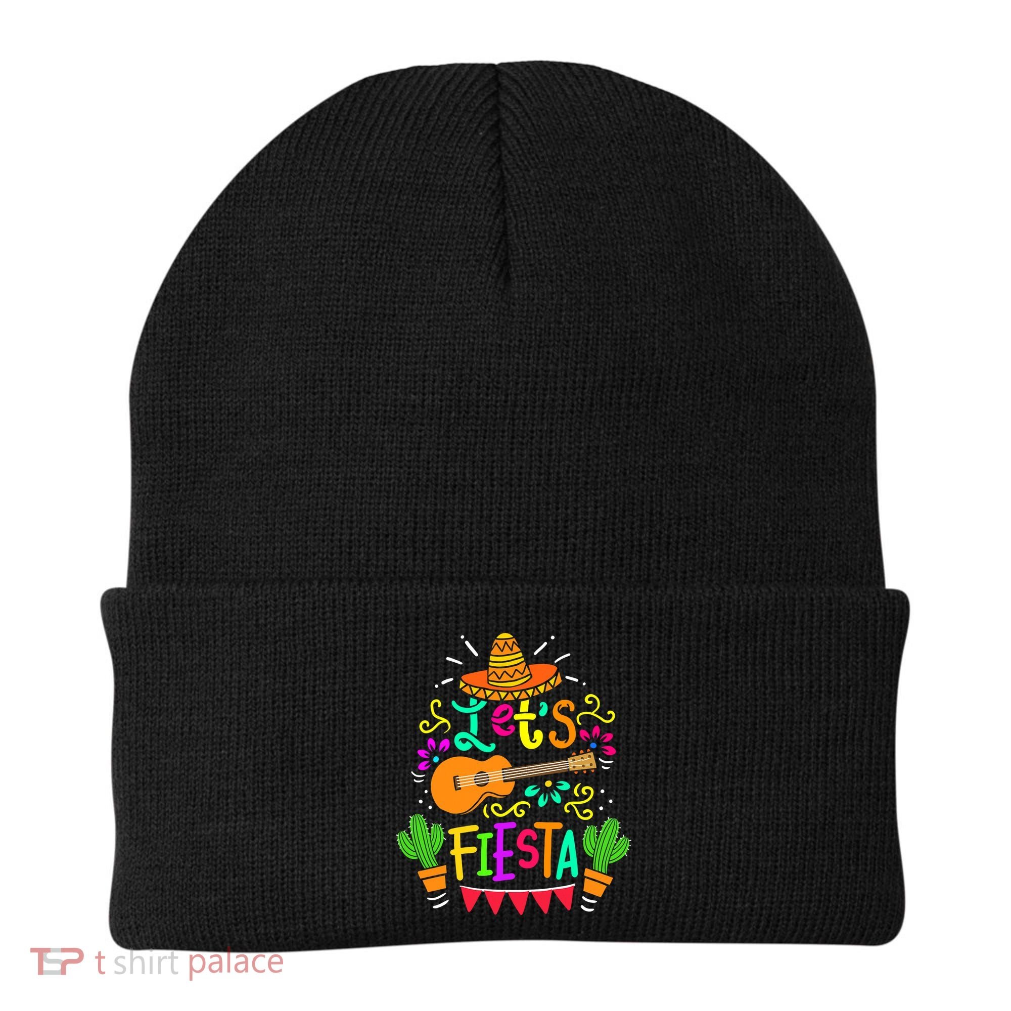 Cinco De Mayo Gift For Mexican Guitar Cactus Gift Beanie