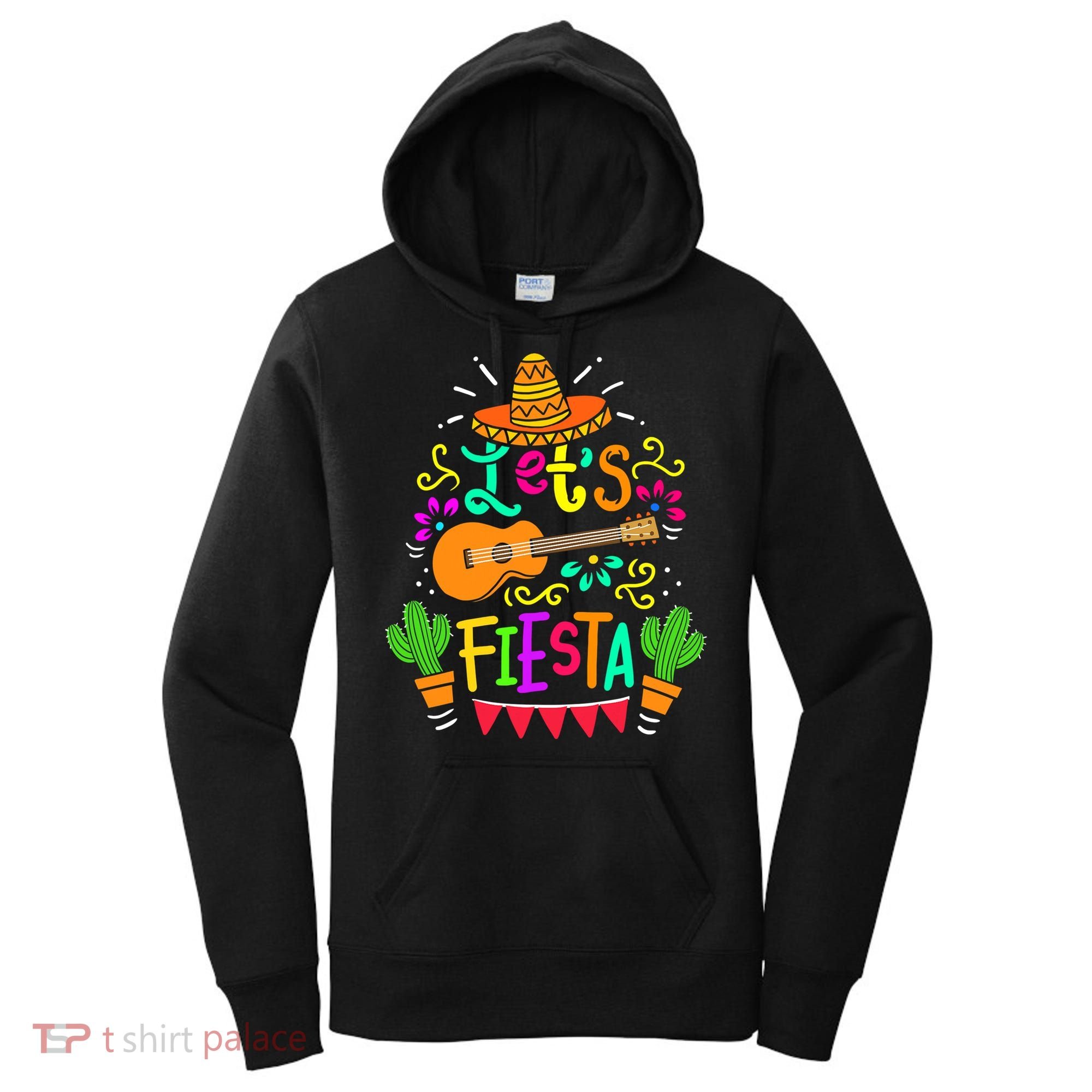 Cinco De Mayo Gift For Mexican Guitar Cactus Gift Women's Hoodie