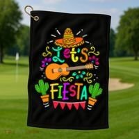 Cinco De Mayo Gift For Mexican Guitar Cactus Gift Golf Towel thumb 1