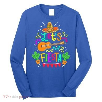 Cinco De Mayo Gift For Mexican Guitar Cactus Gift Long Sleeve Shirt