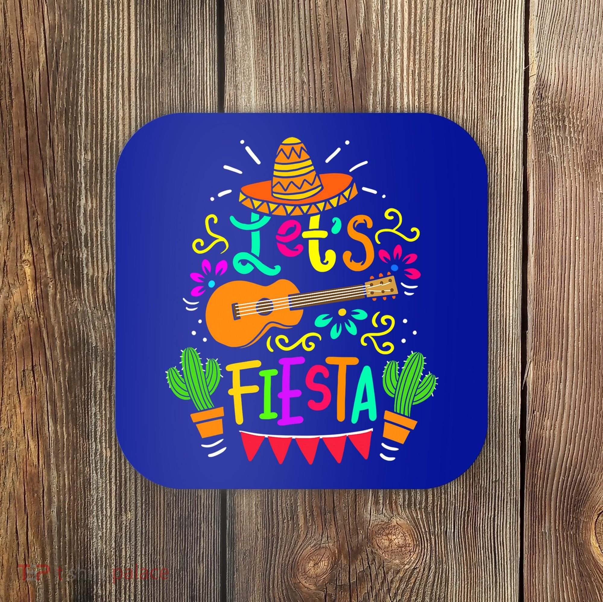 Cinco De Mayo Gift For Mexican Guitar Cactus Gift Coaster