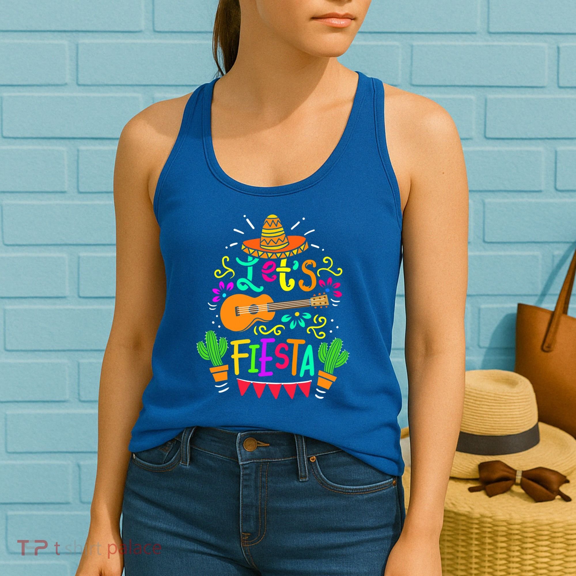 Cinco De Mayo Gift For Mexican Guitar Cactus Gift Women's Tank Top