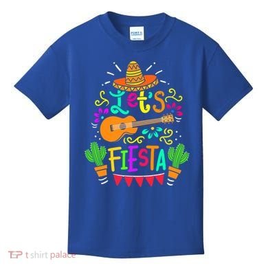Cinco De Mayo Gift For Mexican Guitar Cactus Gift Kids T-Shirt