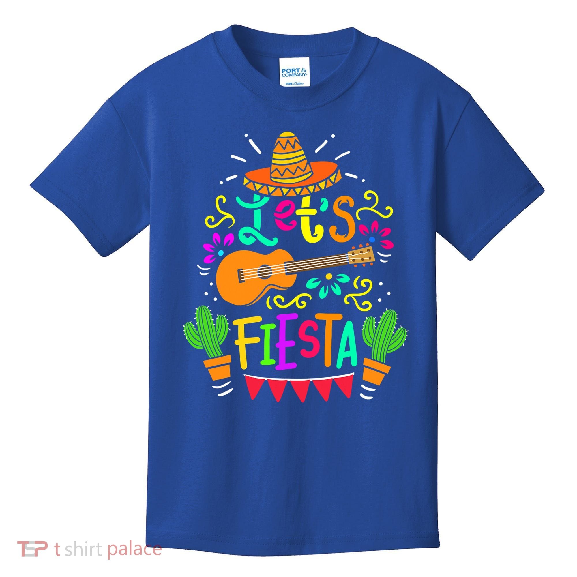 Cinco De Mayo Gift For Mexican Guitar Cactus Gift Kids T-Shirt