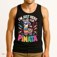 Cinco De Mayo IM Just Here For The Pinata Mexican Tank Top thumb 3