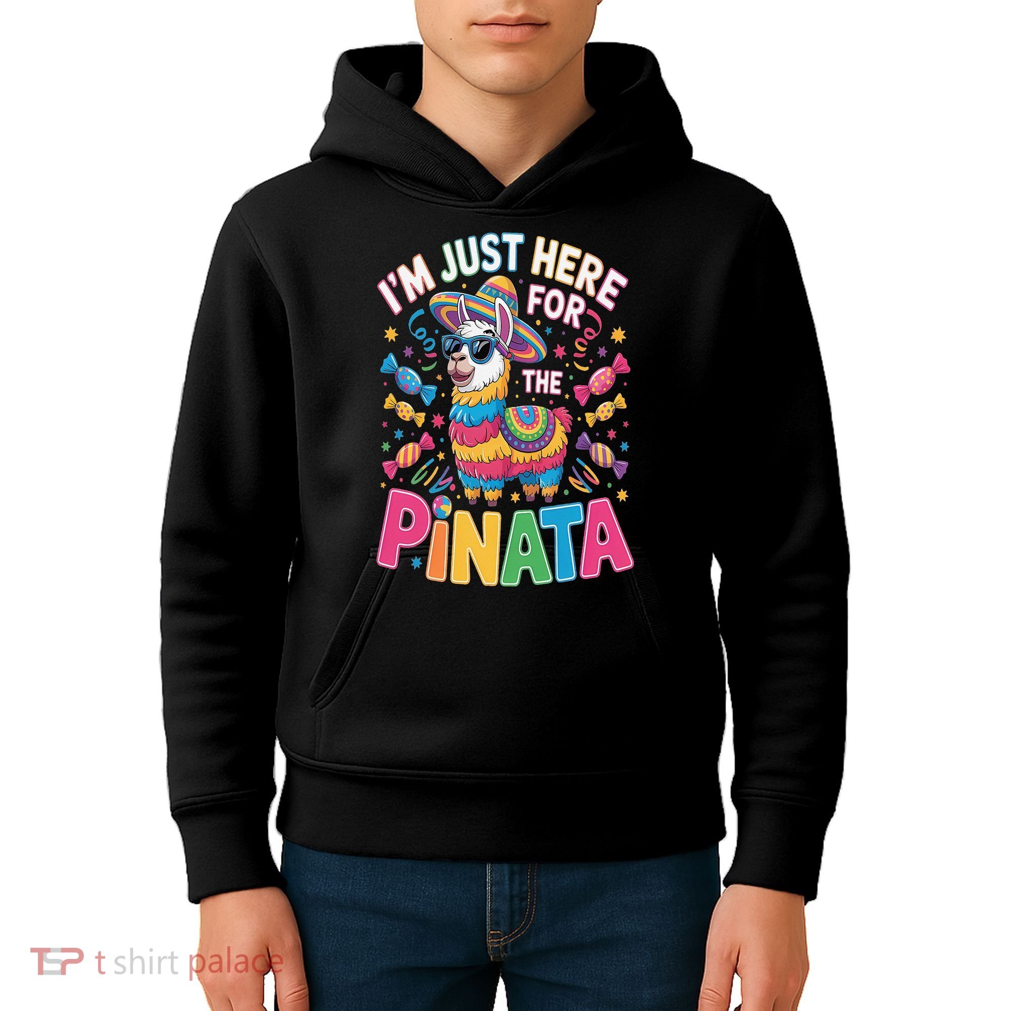Cinco De Mayo IM Just Here For The Pinata Mexican Kids Hoodie