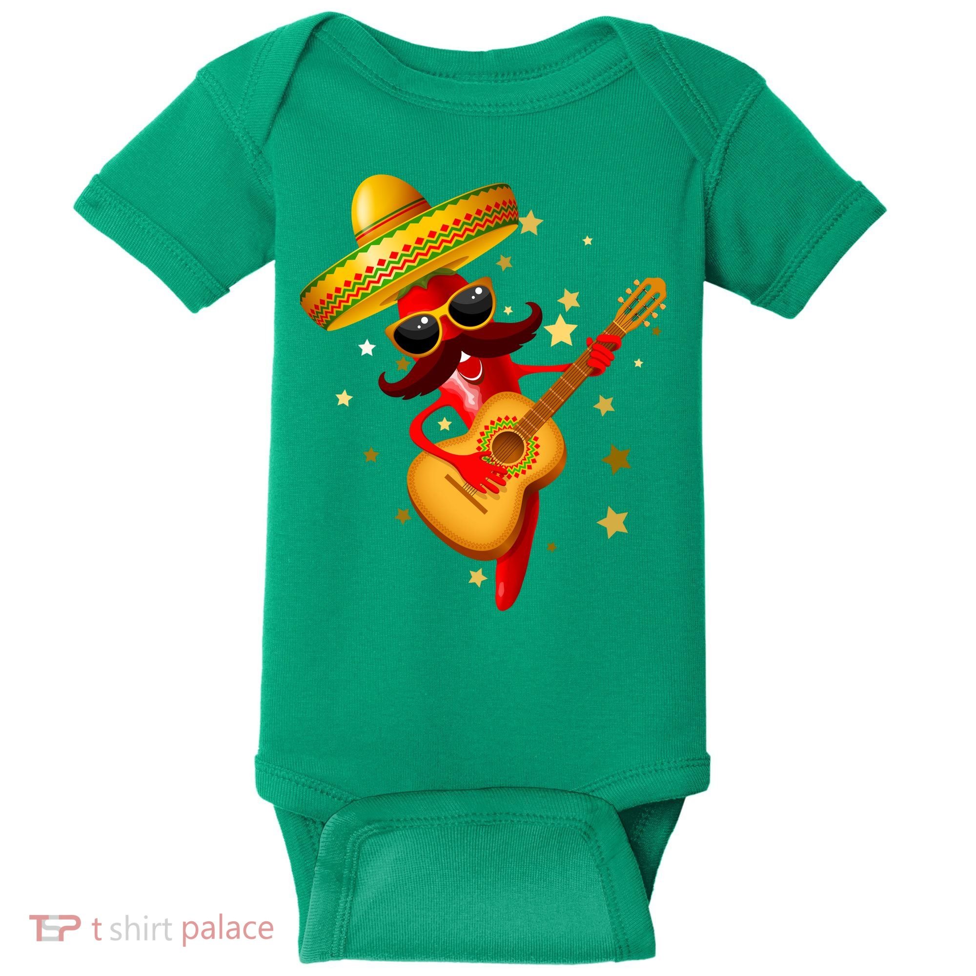 Cinco De Mayo Spicy Chili Pepper Fiesta Baby Bodysuit