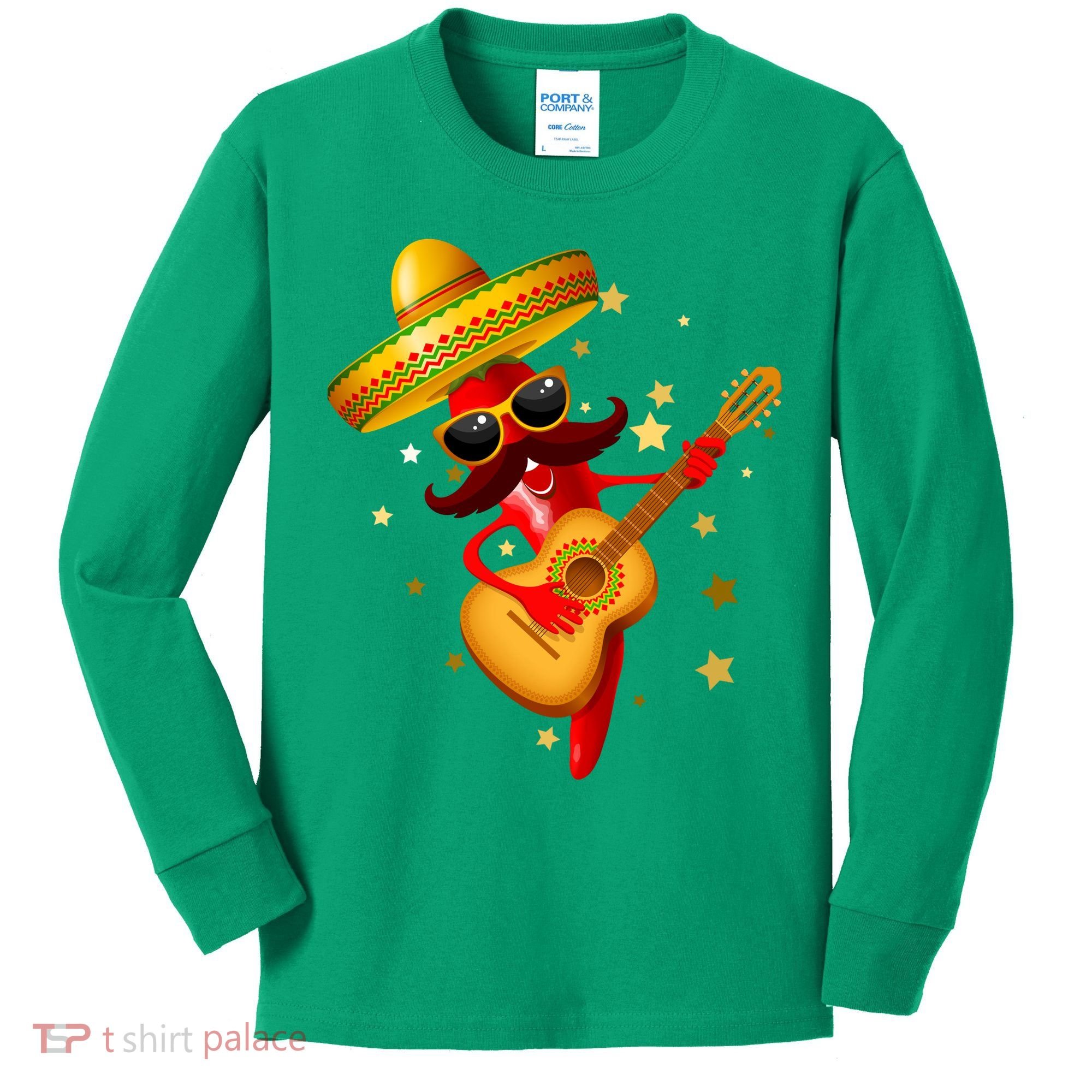 Cinco De Mayo Spicy Chili Pepper Fiesta Kids Long Sleeve Shirt