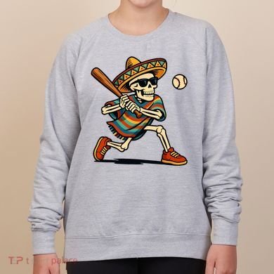 Cinco De Mayo Mariachi Skeleton Baseball Mexican Sombrero  Women's Sweatshirt