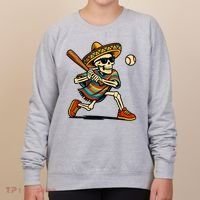 Cinco De Mayo Mariachi Skeleton Baseball Mexican Sombrero  Women's Sweatshirt thumb 0