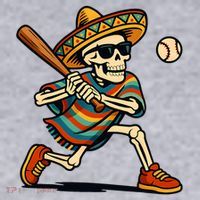 Cinco De Mayo Mariachi Skeleton Baseball Mexican Sombrero  Women's Sweatshirt thumb 2